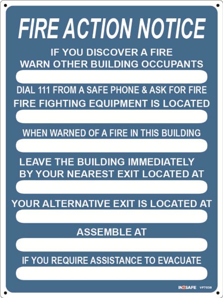 Picture of FIRE ACTION SIGN (NO ALARM) 225 X 300 PVC
